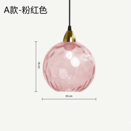 Lustre boule de verre coloré nordique lampes suspendues moderne Grain d'eau Restaurant cuisine luminaire suspendu chambre lampe de chevet