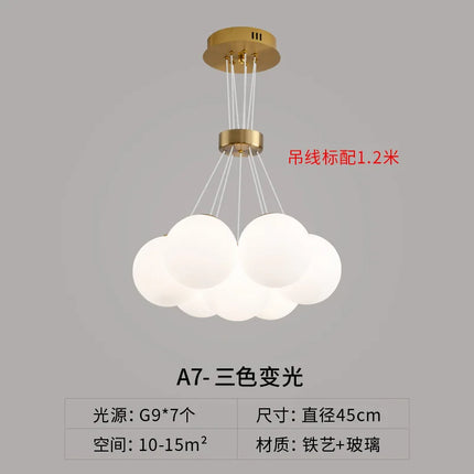 Lustre LED nordique forme planètes en boule de verre lunaire — LZ4X9T2