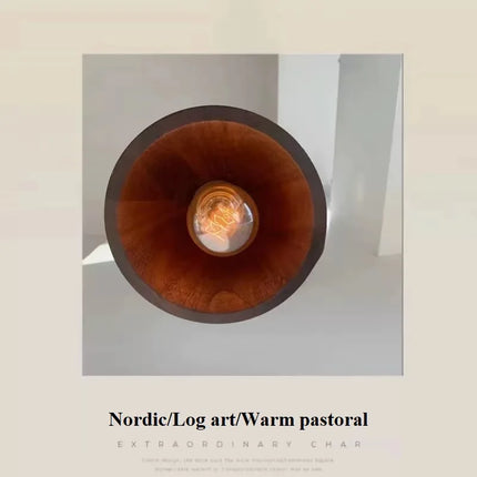 Lustre en bois massif style japonais pour intérieur raffiné — LZ3XQ9