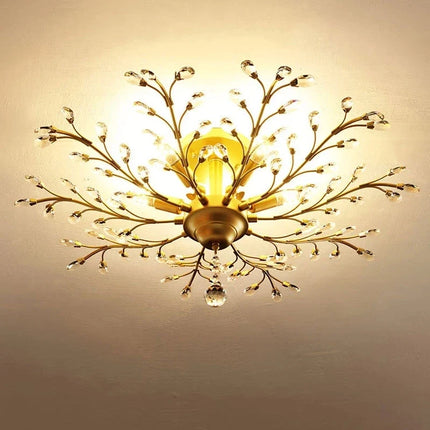 Suspension bougie LED style nordique en cristal pour salon et hôtel — LZ4T9X