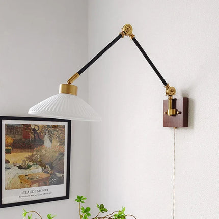 Applique murale rétractable en céramique style industriel — LZ4X9P