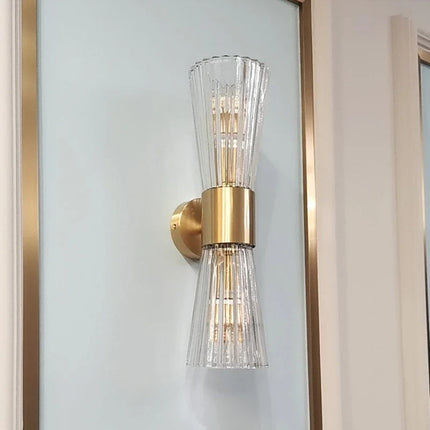 Applique murale en acier inoxydable avec verre transparent moderne — LZ4X9J