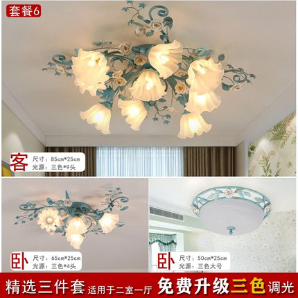 Plafonnier rétro en céramique décor fleurs et plantes lumineuses — LZ4X9Q7N