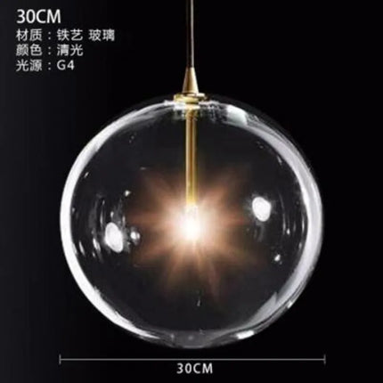 Lustre suspension en verre transparent style nordique pour intérieur — LZ4Q9T2