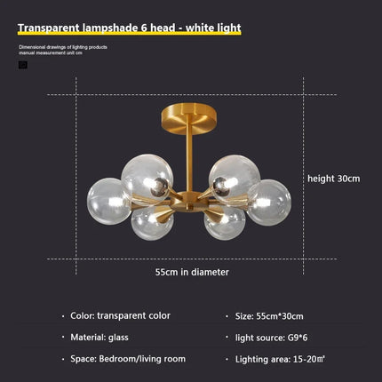 Lustre en verre pour éclairage décoratif intérieur — LZ4X9M