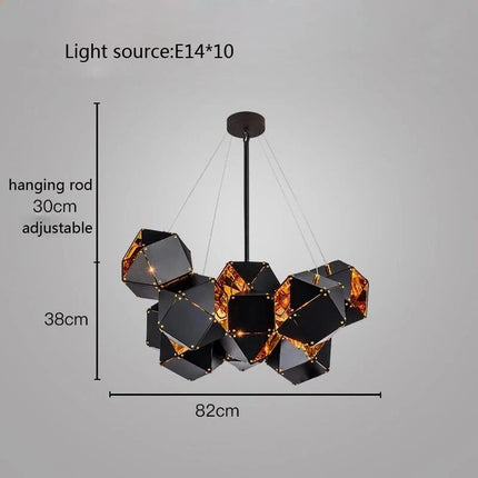 Suspension LED cube au style art déco universel — LZ4X9P