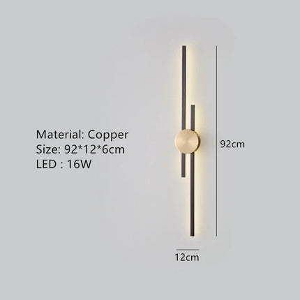 Applique murale LED en laiton minimaliste pour allée et restaurant — LZ4X9T1