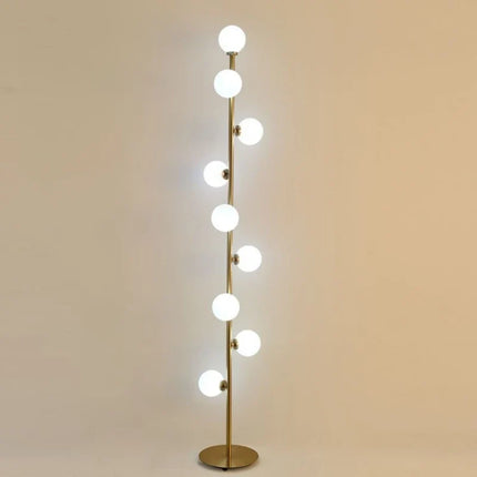 Lampadaire à 9 têtes avec globes en verre blanc — LZ4QJ7