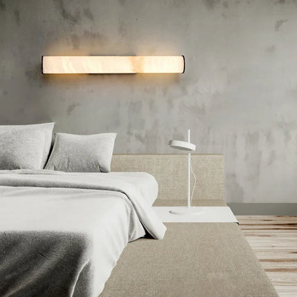 Applique murale en marbre naturel avec éclairage LED et finition cuivre — LZ4X9T2