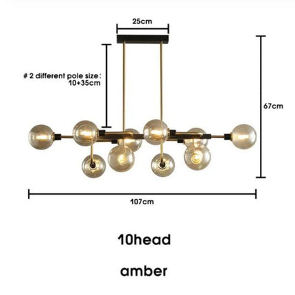 Lustre design en verre à bulles avec éclairage LED décoratif — LZ4X9P