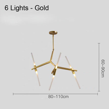 Suspension lustre moderne tube LED en verre pour décoration — LZ4X9P2