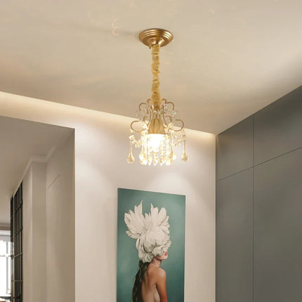 Lustre moderne en cristal doré pour intérieur lumineux — LZ4X9T2