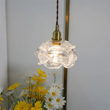 Suspension vintage en verre et laiton style nordique pour intérieur — LZ4X9P