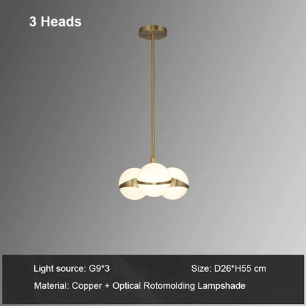 Plafonnier nordique en cuivre design moléculaire à haricots — LZ4X9P2
