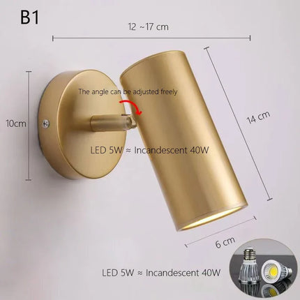 Applique murale LED nordique avec éclairage réglable — LZ4G7XQ