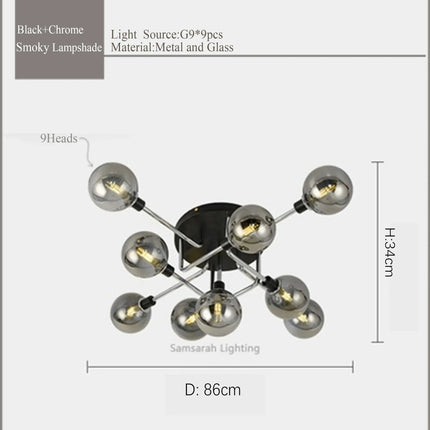 Plafonnier LED en verre au design contemporain pour intérieur — LZ4X9P