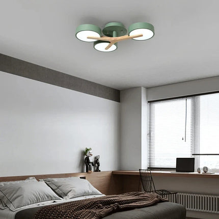 Lustre suspension en bois lumineux style nordique pour intérieur — LZ4X9T