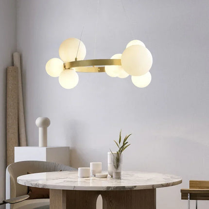 Lustre suspension en verre avec éclairage LED pour décoration moderne — LZ4N7Q2