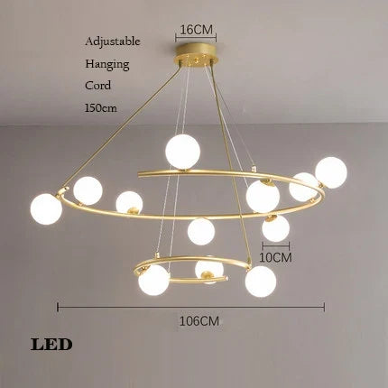 Lustre créatif en fer et verre pour décoration intérieure tendance — LZ4X9T