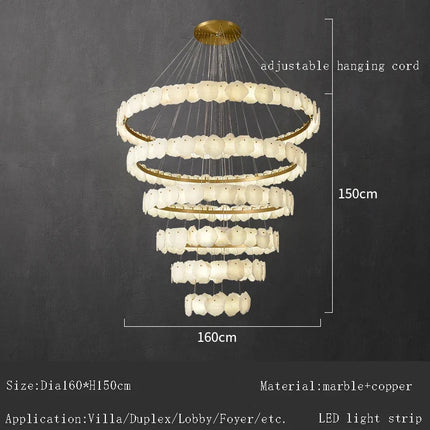 Lustre grand luxe en marbre naturel espagnol pour hôtel — LZ4P9XQ