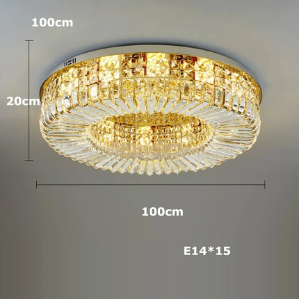 Plafonnier LED en cristal chromé pour intérieur moderne — LZ4X9P