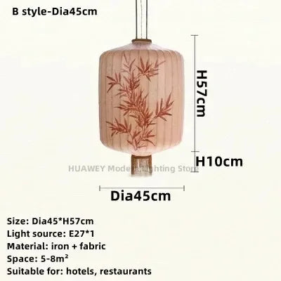 Lustre suspension en tissu rétro pour restaurant et balcon — LZ4P9X