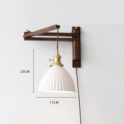 Applique murale LED télescopique style rétro japonais en laiton et verre — LZ4X9P2