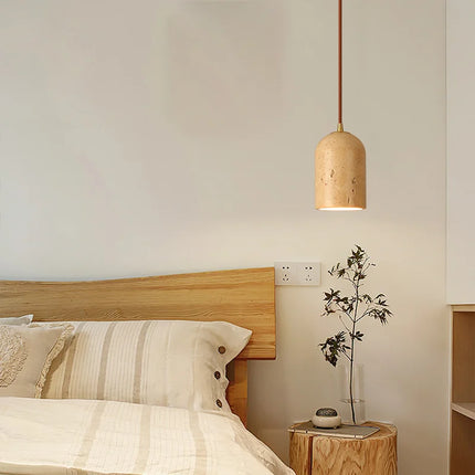 Lustre suspension LED rétro avec pierre naturelle vintage — LZ4X9JQ