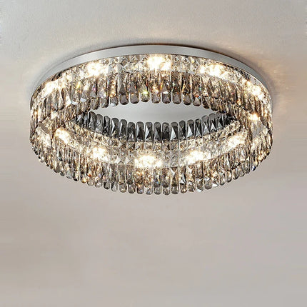 Plafonnier LED doré à intensité variable avec cristal design moderne — LZ4X9P2