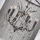 Cristal gris fumé / D56xH62cm 6 lumières / Chandelier noir | Blanc chaud