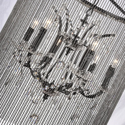 Lustre traditionnel à LED orné de cristaux fumés — LZ4X9M