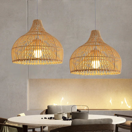 Suspension en rotin style pastoral japonais pour restaurant asiatique — LZ4X9QJ