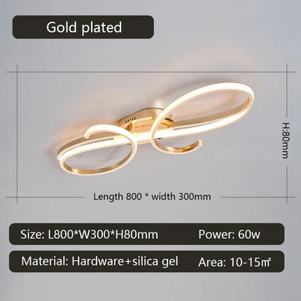 Plafonnier LED moderne plaqué pour salon, chambre et couloir — LZ4X9P2