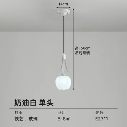 Lustre Art déco en verre avec suspension et abat-jour floral — LZ4X9P