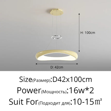 Lustre LED suspension anneau simple style nordique pour restaurant et bar — LZ4F9Q2