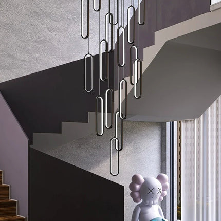 Lustre ovale LED minimaliste pour duplex et penthouse hôtelier — LZ4Q9X2
