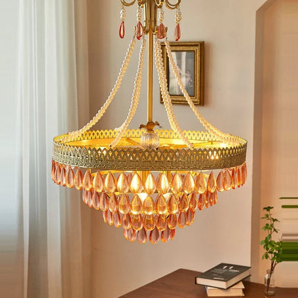 Lustre LED en cristal forme goutte d'eau pour éclairage élégant — LZ4X9M