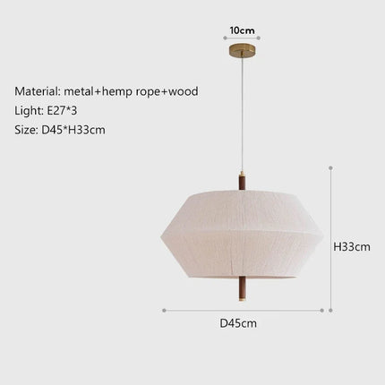 Suspension rétro en corde de chanvre et rotin avec LED intégrée — LZ4X9T