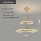 Two circle D 60cm / Black Gold / tricolor light