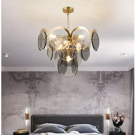 Plafonnier moderne en verre fumé style nordique tendance — LZ4X9QJ