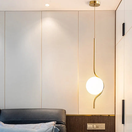 Suspension LED en verre laiteux style art déco — LZ4X9P2