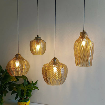 Suspension en verre ambre pour cuisine et chambre E27 — LZ4X9Q2J