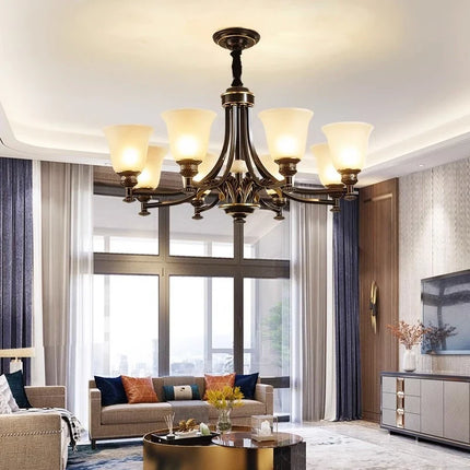 Lustre suspension vintage industriel en cuivre style nordique — LZ7D4Q