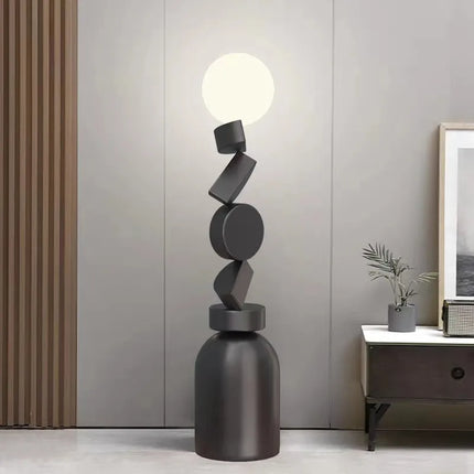 Lampadaire rond en verre au design moderne pour décoration — LZ4X9J