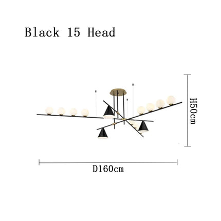Lustre suspension industriel minimaliste en verre avec LED design — LZ4X9M