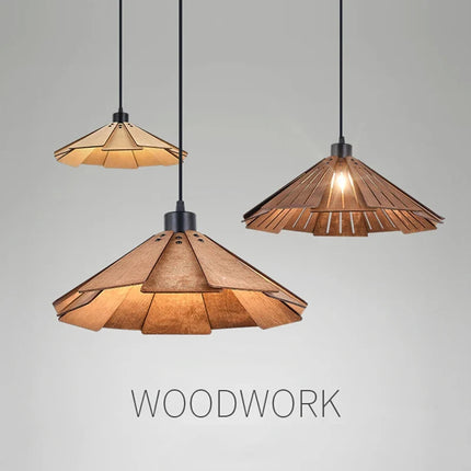 Suspension Wabi-Sabi en bois avec luminaires LED intégrés — LZ4X9Q2