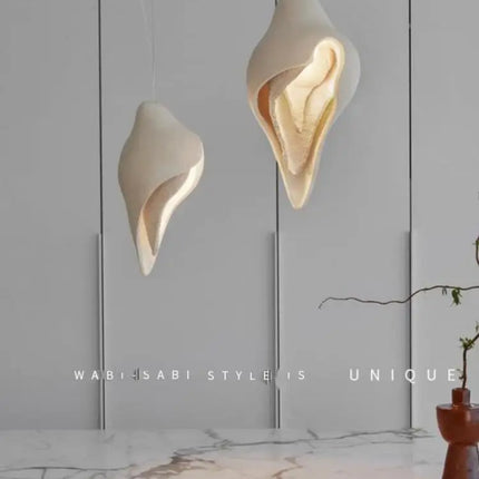 Lustre suspension en conque au design nordique Wabi Sabi — LZ4R7XQ
