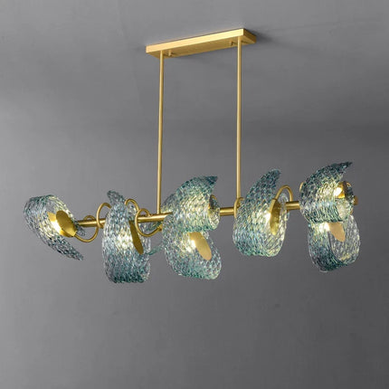 Lustre artistique en verre cristal avec LED dorée — LZ4X9TQ