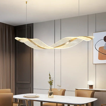Lustre LED moderne style nordique forme vague pour salon et restaurant — LZ4X9T2