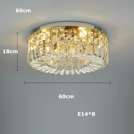 Plafonnier LED en cristal chromé pour intérieur moderne — LZ4X9P